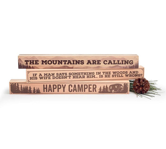 burton + Burton / SHELF SITTER ASSORTED CAMPING MESSAGES