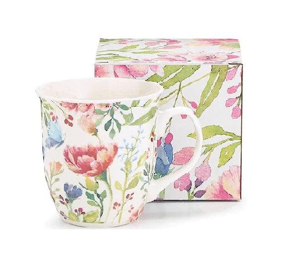 burton + Burton / MUG ASSORTED FLOWERS WITH BUTTERFLY