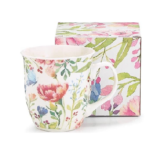 burton + Burton / MUG ASSORTED FLOWERS WITH BUTTERFLY