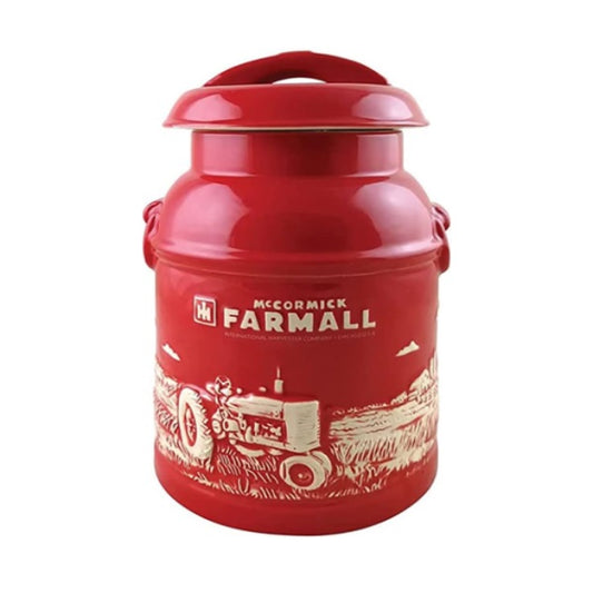 International Harvester / Farmall Milk Can Cookie Jar - Old Fashioned Embossed Stoneware Collectible