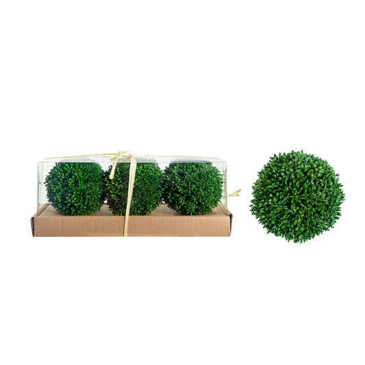 A&B Home / 4" Green Boxwood Balls Artificial Plant Topiary Orb Indoor Outdoor Bowl Vase Table Centerpiece Decor Set of 3