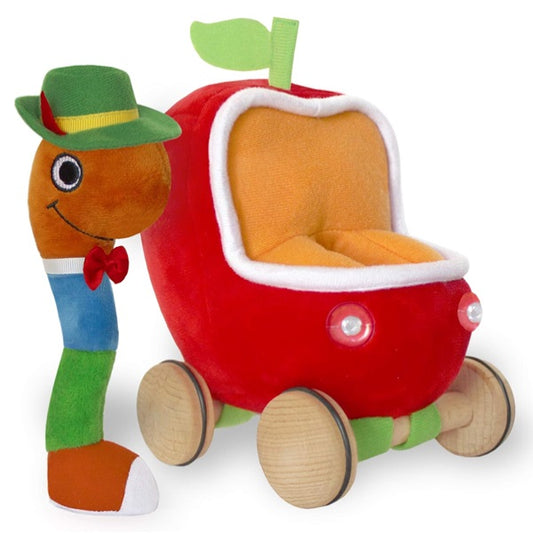 YOTTOY /  Richard Scarry Collection | Lowly Worm Soft Toy with Busytown Applecar – 2 in 1 Toy