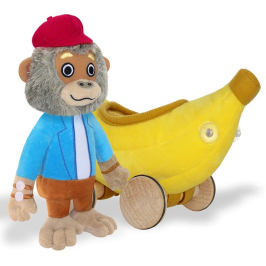 YOTTOY /  Richard Scarry Collection | Bananas Gorilla Soft Toy with Busytown Bananamobile - 2 in 1 Toy