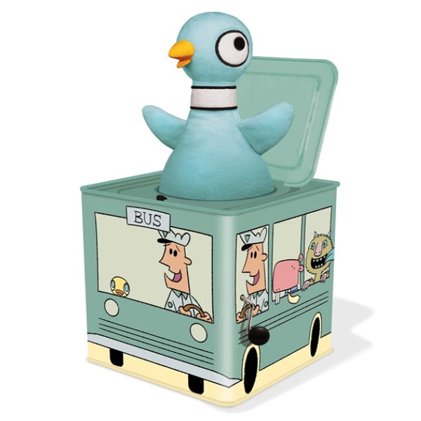 YOTTOY /  Mo Willems Collection | Jack-in-The-Bus Musical Box w/Pigeon Plush Toy - 5.5”x 5.5”x 5.5”