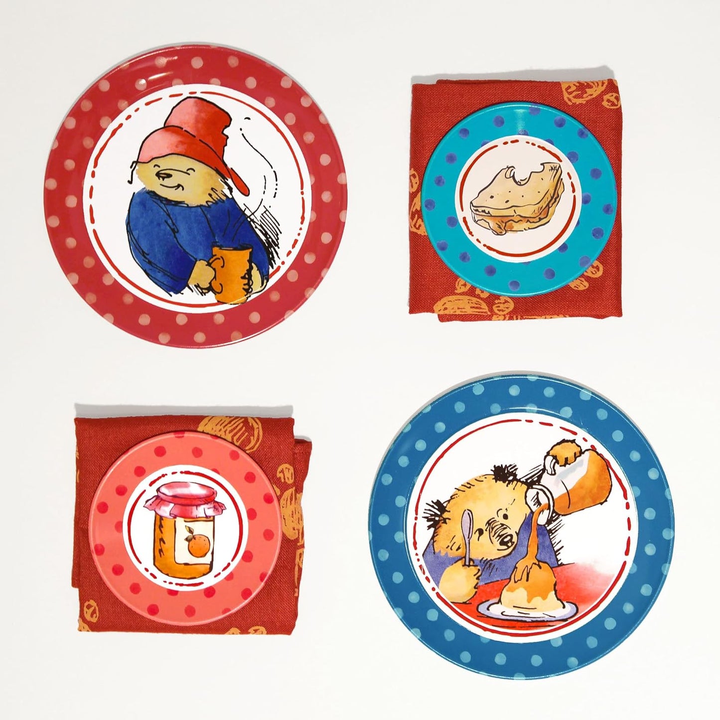 YOTTOY /  Paddington Bear Collection | 14-Piece Kids Tin Tea Set with Illustrations & Sturdy Carrying Case