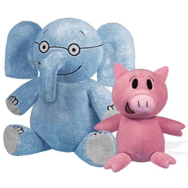 YOTTOY /  Mo Willems Collection | Pair of Elephant & Piggie Soft Stuffed Animal Plush Toys – 7” & 5” Sitting