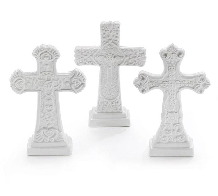 burton + Burton / WHITE CERAMIC CROSS SET