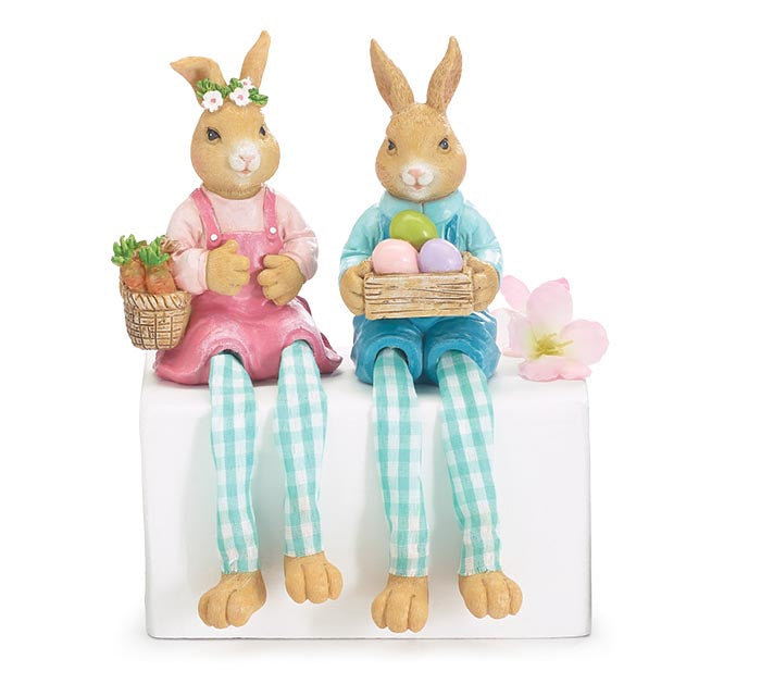 burton + Burton / BROWN EASTER BUNNY SHELF SITTERS