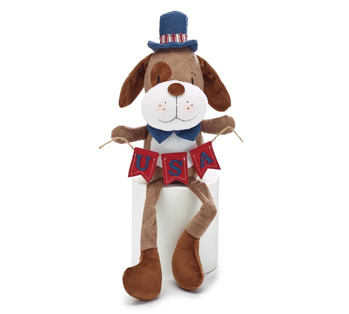 burton + Burton / SITTING LONG LEG PATRIOTIC PUPPY